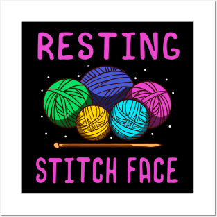 Resting Stitch Face Crochet Crocheting Posters and Art